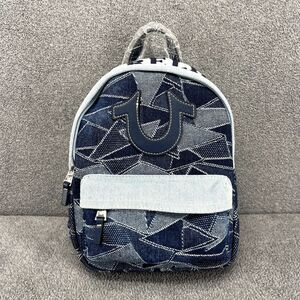 True Religion Mini Backpack‎ Denim Sky Logo Blue